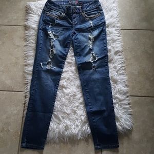 Super skinny By Guess rip blue jean